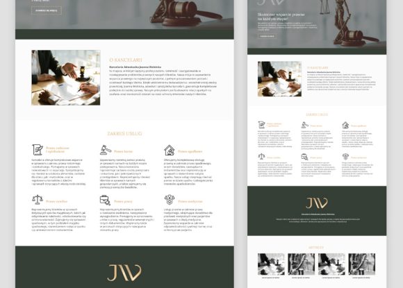 Projekt strony Kancelarii Adwokackiej